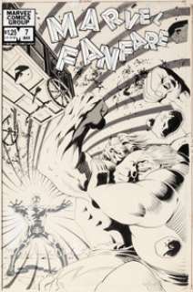 Joe Barney and George Freeman Marvel Fanfare #7 Cover Hulk Original Art Group of 2 (Marvel, 1983)....