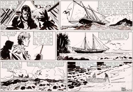 Hugo Pratt Capitaine Cormorant Planche 10 (Publicness, 1977).... | Heritage