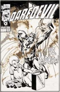 Mike Harris Daredevil vs. Vapora #1 Unused Cover Original Art (Marvel, 1995)....