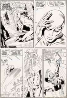 John Buscema and Dan Adkins Silver Surfer #14 Story Page 6 Spider-Man Original Art (Marvel, 1970).... | Heritage
