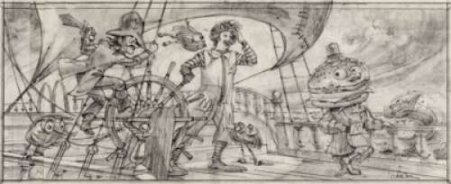 Ronald McDonald and Friends Drawing Original Art by Wes Cook (McDonald’s/Setmakers, 1978).... | Heritage