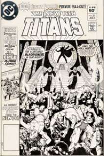  - George Pérez New Teen Titans #21 Cover Original Art (DC, 1982)....