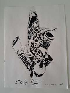 Rick Leonardi | Spiderman 2099 - Rick Leonardi illustrazione originale Spiderman 2099 figura intera - Page volante - Exemplaire unique - (2023/2023) | Catawiki