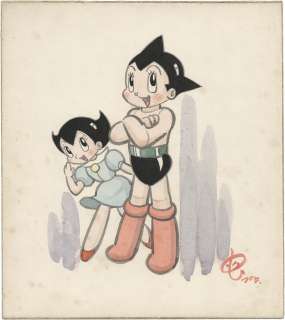 Mushi Pro Hand-Drawn Hand-Drawn Color Shikishi "Astro Boy (Tetsuwan Atom)" Astro Boy (Tetsuwan Atom), Uran-Chan (Zoran / Astro Girl)