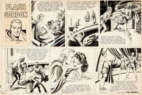 Mac Raboy Flash Gordon Sunday Comic Strip Original Art dated 9-5-48 (King Features Syndicate, 1948)....