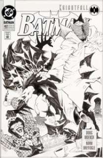 Kelley Jones Batman #492 Cover "Knightfall Part 1" Original Art Cover (DC, 1993).... | Heritage