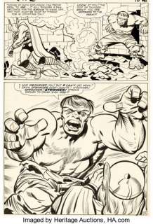 Jack Kirby and Chic Stone Journey Into Mystery #112 Story Page 9 Hulk and Thor Original Art (Marvel, -