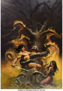 Ken Kelly Entrapped Conan The Barbarian Illustration Originale (1990).... | Heritage