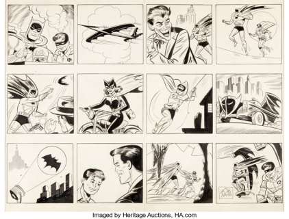 Sheldon Moldoff (as Bob Kane) Batman Annual #2 "1962 Batman and Robin Calendar" 2-Page -