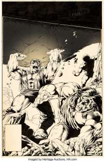 Steve Geiger and Bob McLeod - The Incredible Hulk #332 Cover Original Art (Marvel, 1987).