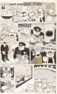 Kim Deitch - The East Village Other Complete Story "Cryin‘ (Ain‘t Lyin‘) High-Flyin‘ Funnies" Original Art (EVO, 1968-69).