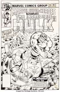 Herb Trimpe - Marvel Super-Heroes #75 Cover Original Art (Marvel, 1978).