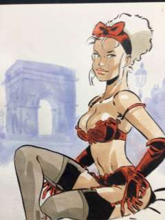 Meynet, Félix | Meynet, Félix - Dessin original couleur - Mirabelle coquine à Paris | Catawiki