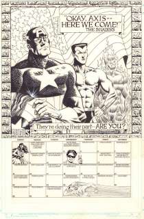 Darren Auck - marvel age #128 calendar - captain america, namor the sub-mariner, & the human torch - 1993