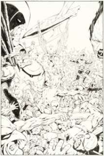 Jim Starlin and Rob Hunter - Rann / Thanagar Holy War #8 Cover Original Art (DC, 2009)....