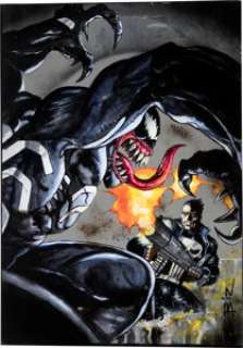 Bisley, Simon | Simon Bisley - Venom vs. Punisher Painting Original Art (c. 2018).... | Heritage