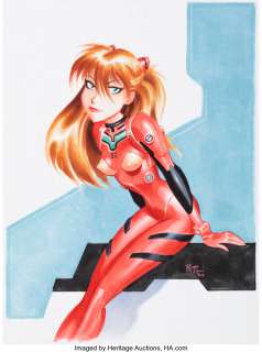 Timm, Bruce - Bruce Timm - Asuka Langley Illustration Original Art (2002)....