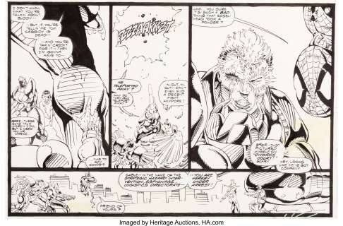Liefeld, Rob - Rob Liefeld X-Force #4 Story Page 18 Spider-Man Original Art (Marvel, 1991)....