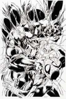 Bagley, Mark - Mark Bagley and Matt Banning (as Batt - inked after publication) Venom #1 (166) Variant Cover Original Art (Marvel...