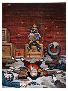 SAMURAI CAT ORIGINAL PAINTING BY MARK ROGERS. | Hake’s