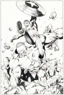 Pacheco, Carlos - Carlos Pacheco and Danny Miki Ultimate Avengers #4 Cover Original Art (Marvel, 2010)....