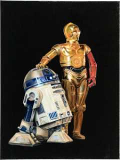 Martinez, Sergio - Sergio Rivera Martinez Star Wars C-3PO and R2-D2 Painting Original Art (2022). ...