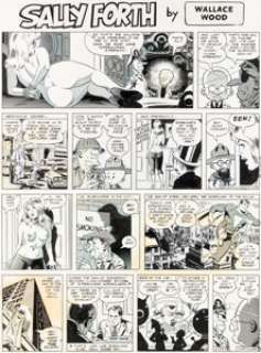Wally Wood - Sally Forth #S125 Comic Strip Original Art (Wood and Richter, 1974).... (Total: 2 Original Art)