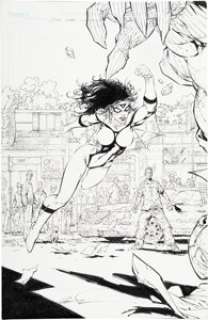 Marc Silvestri and Joe Weems - Civil War: The Initiative #1 Spider-Woman Double Splash Page 24-25 Original Art (Marv... (Total: 2 Original Art)