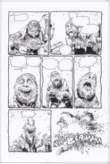 Richard Corben and Bruce Jones - Slow Death Zero "Garbage Man" Page 6 Original Art (Last Gasp, 2021).