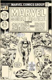Jack Kirby and John Verpoorten Marvel Double Feature #19 Captain America Cover Original Art (Marvel, 1976).