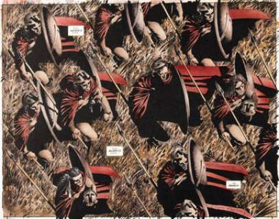 Lynn Varley 300 #1 Double Splash Page 6-7 Production Color Original Art, Hardcover Book, and Eisner Award (Dark Horse, 1998). (Total: 3 Original Art) | Heritage