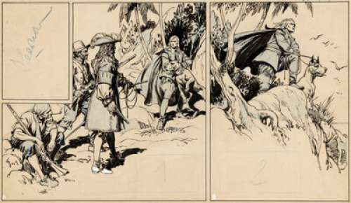 Jose Luis Salinas Hernan El Corsario Title Page 69 Original Art (Patoruzu, 1940).