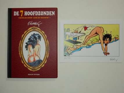 Walthéry, François | Walthéry - Natasja - De 7 hoofdzonden - Luxe met originele tekening + prentje - Gesigneerd - Cartonné - EO - (2022) | Catawiki