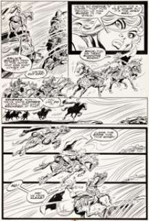 Frank Thorne Marvel Feature #3 Red Sonja Story Pages 2-3 Original Art (Marvel, 1976).