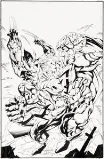 Steve Skroce and Bud LaRosa Dream Team #1 Wolverine vs. Prime Cover Original Art (Malibu/Marvel, 1995).