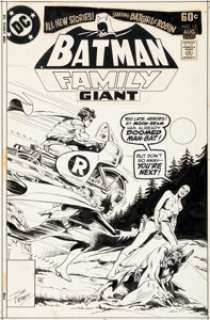 Jim Aparo Batman Family #12 Robin / Batgirl / Man-Bat Cover Original Art (DC, 1977).