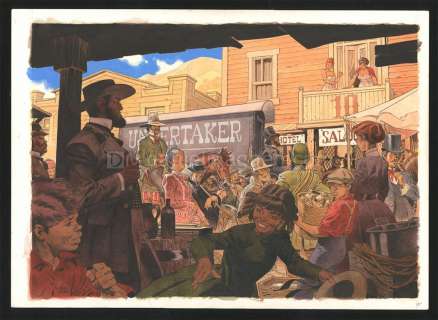 Ralph Meyer - Scène de rue, illustration originale réalisée en 2018 - Undertaker