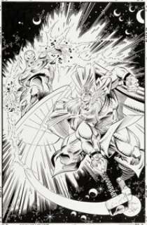M. C. Wyman and Mike DeCarlo Thor #468 Silver Surfer Cover Original Art (Marvel, 1993).
