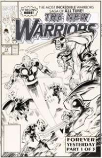 Mark Bagley and Larry Mahlstedt The New Warriors #11 Wolverine Cover Original Art (Marvel, 1991).