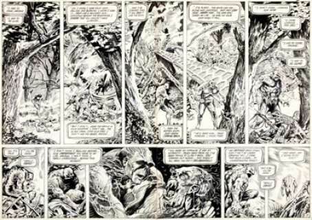 Dan Day and John Totleben The Saga of the Swamp Thing #20 Double Page Spread 2-3 Original Art (DC, 1984).