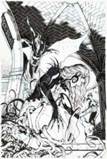 Jésus Saiz Birds of Prey #6 Batgirl and Poison Ivy Cover Original Art (DC, 2012).