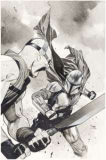 Dike Ruan Star Wars: The Mandalorian Season 2 #2 Cover Original Art (Marvel, 2023).