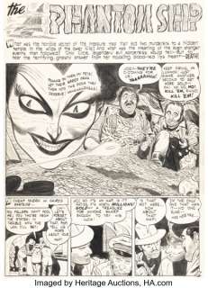 Alex Toth and Mike Peppe Out of the Shadows #6 Story Page 1 Original Art (Pines, 1952).