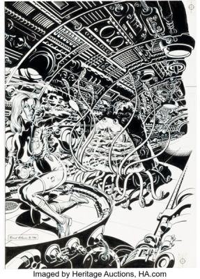 Rand Holmes Death Rattle #4 Cover Original Art (Kitchen Sink Press, 1986).