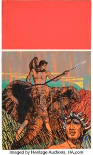 Richard M. Powers The Beasts of Tarzan Paperback Cover Original Art (Ballantine Books, 1963).