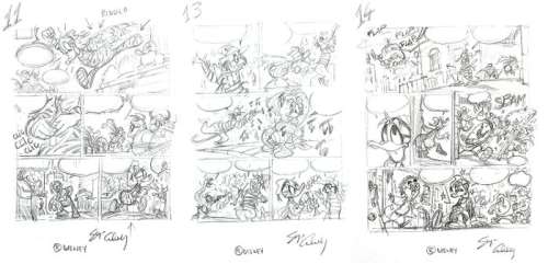 Sergio Cabella, Riccardo Pesce | Paperinik I PPK 44-1 - Paperinik e la notte dei follower - 3 signed original sketch pages by Sergio Cabella - (2020) | Catawiki