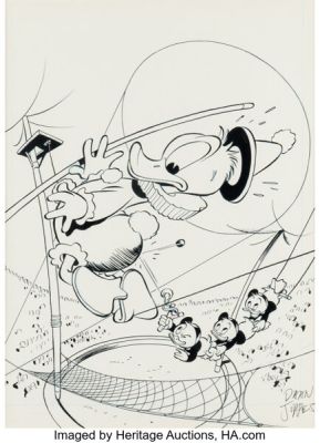 Daan Jippes Donald Duck #261 Cover Original Art (Gladstone, 1988). | Heritage