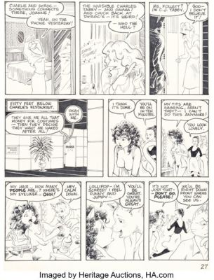Reed Waller Bizarre Sex #9 Omaha the Cat-Dancer Story Page 27 Original Art (Kitchen Sink Press, 1981).