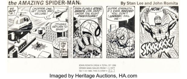 John Romita Sr. The Amazing Spider-Man Daily Comic Strip Original Art dated 8-24-79 (Marvel/Register & Tribune Syndicate Inc., 1979). | Heritage