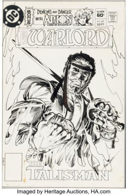Mike Grell Warlord #61 Cover Original Art (DC, 1982).